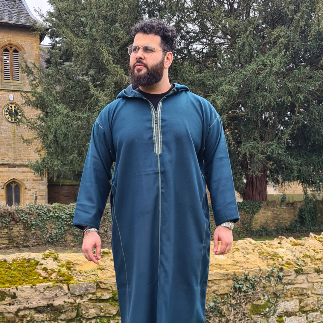 Forest Green Wool Moroccan Thobe
