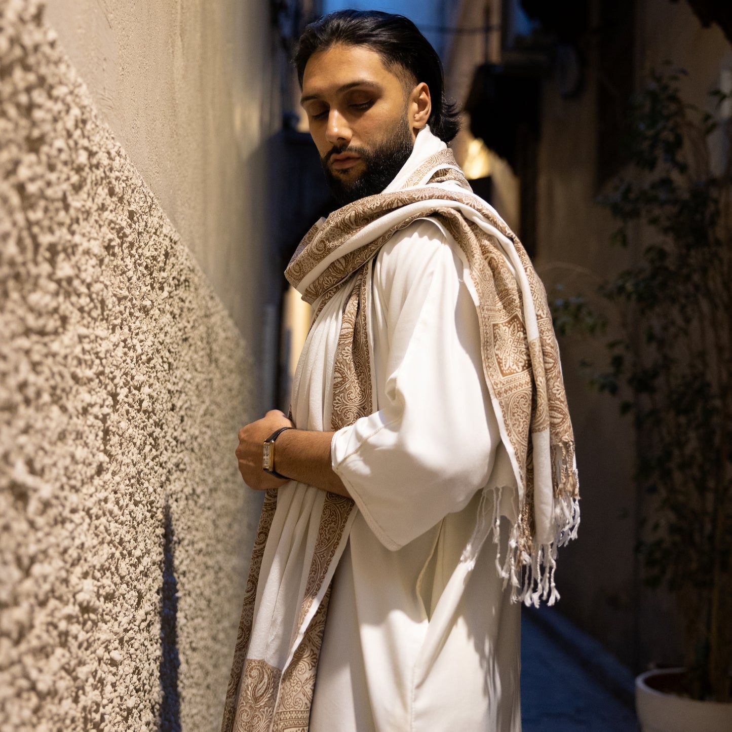 Royal White Kashmiri Shawl