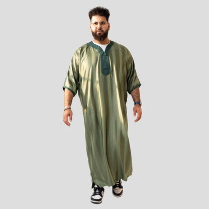 Olive Short Sleeve Moroccan Thobe