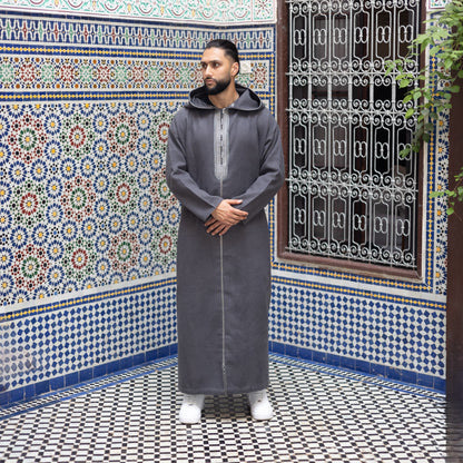 Grey Luxe Moroccan Thobe