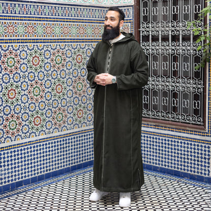 Olive Luxe Wool Moroccan Thobe